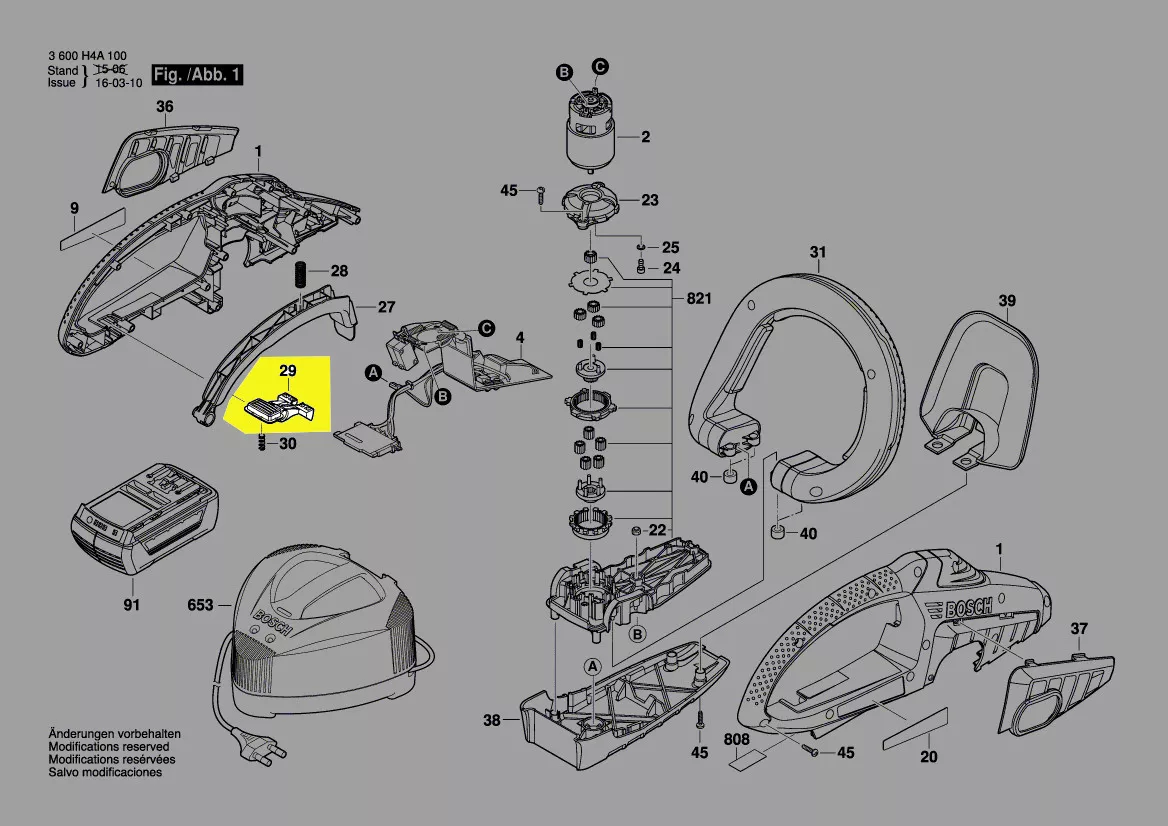 poussoir verrouillage batterie réf. 2 609 003 008 Bosch